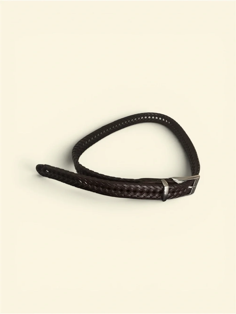 Men’s leather braided belt